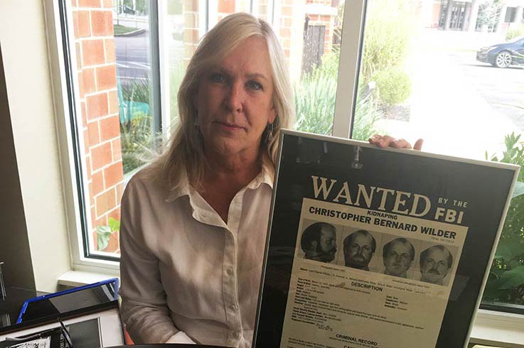Pat McBride with her FBI work from the '80s