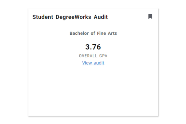 screenshot of the student degreeworks audit card