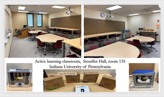 Active learning classroom, Stouffer Hall, room 135