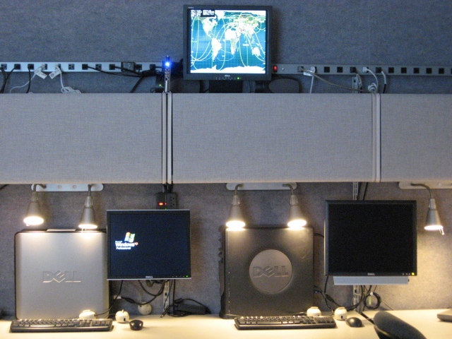 A closer view of the work area