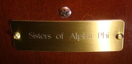 Sisters of Alpha Phi plaque Sisters of Alpha Phi plaque