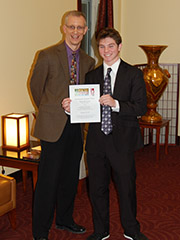 David “DJ” Gress was named winner of the ArtsPath regional final for the 2013 Poetry Out Loud competition 
