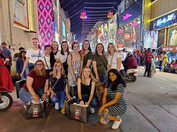 Some of the students enjoyed an evening of street shopping.