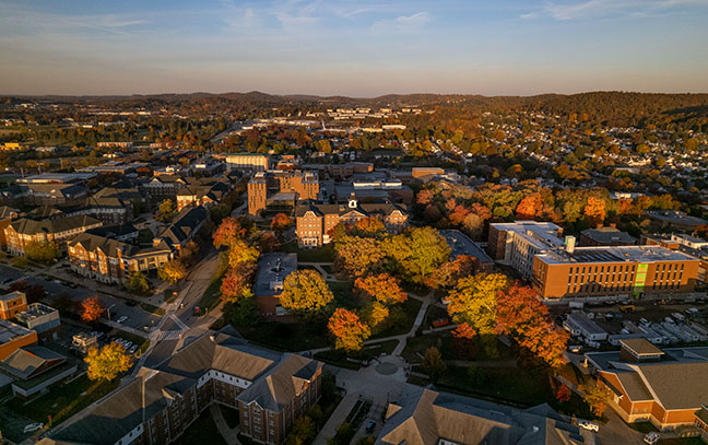 arial image of IUP Indiana campus
