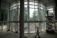 Interior View of Fisher Auditorium-Waller Hall Breezeway while under Construction