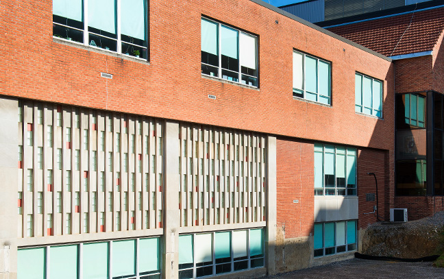 Exterior of University College, located in the back of the library