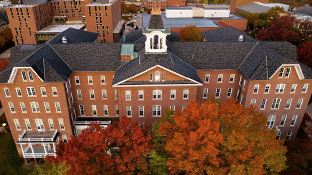 drone photo of Sutton Hall