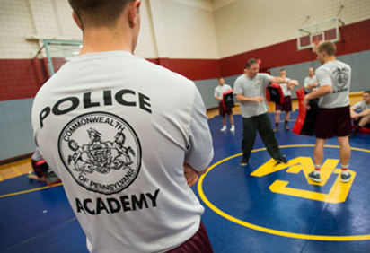 Criminal Justice Training Program students in a hands-on classroom