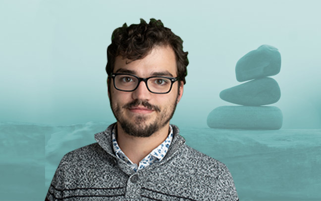 male picture with light blue stone background image 