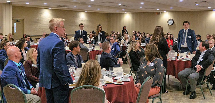 During the recognition portion of the evening, those being recognized were asked to stand as their names were announced. There was a record turnout for the 2022 SAA Recognition Dinner with a total of 200 in attendance, including 92 accounting professionals (81 of whom were IUP alumni) from 50 companies, 89 students, and 19 faculty and administrators.