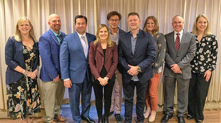 Eight 1994 IUP accounting alumni who had Professor Kim Anderson for her first semester teaching Intermediate Accounting (fall 1991) attended the SAA dinner. 