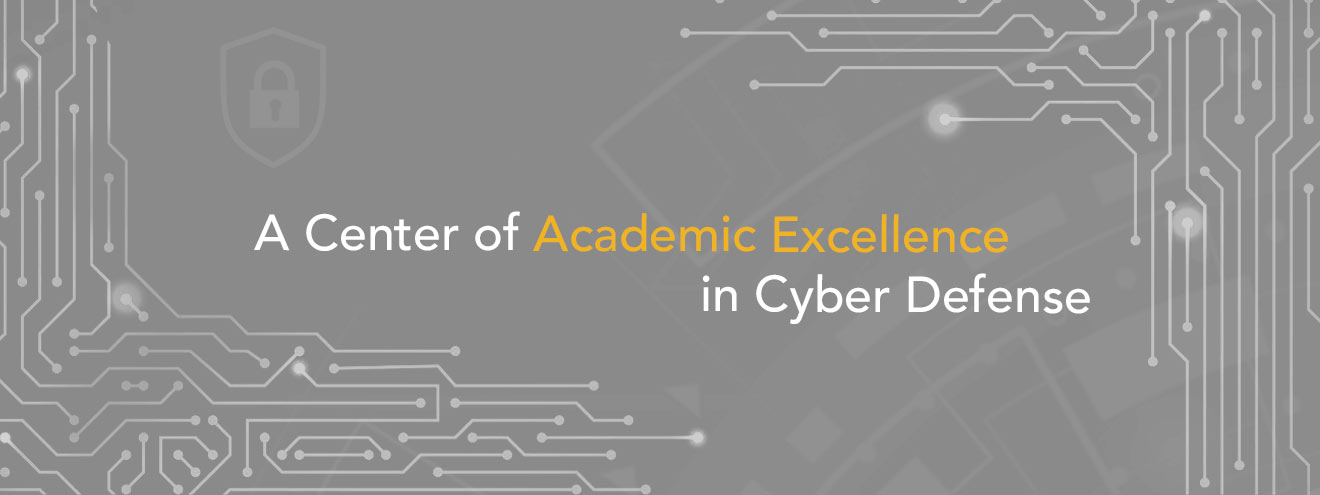 Infographic stating: A Center of Academic Excellence in Cyber Defense