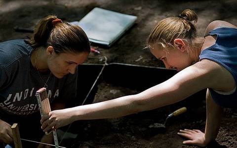 Britany and Erica at Field School