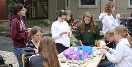 Jesse and Katie drilling with Ellis School Students Jesse and Katie drilling with Ellis School Students