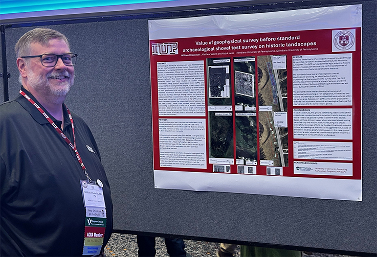 William Chadwick with Society for American Archaeology Conference poster