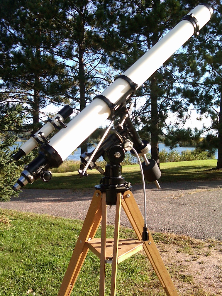 telescope pointed at the sky
