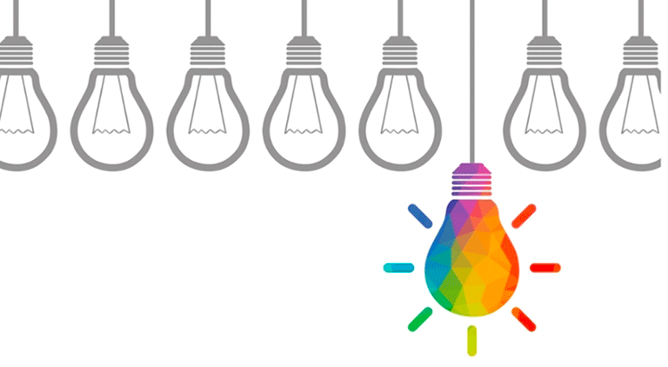 Illuminated lightbulb expressing the concept of Big Ideas