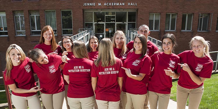 Food and Nutrition students in front of Ackerman Hall