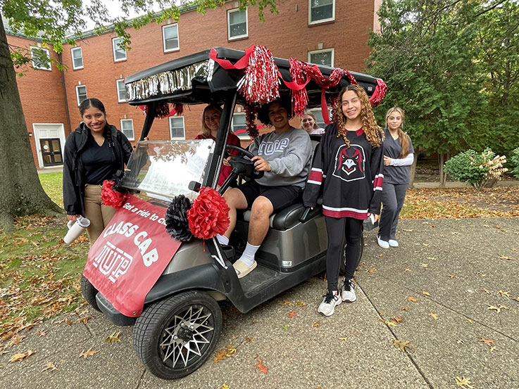 IUP decorated golf cart