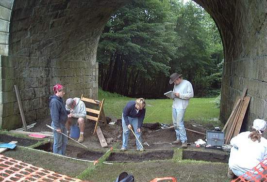 Excavation at the Skew Arch, Allegheny Portage National Historic Site