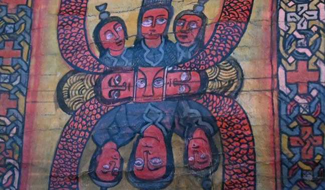 Ethiopian Magical Scroll, Detail, early 20th century.  Private Collection  Dr. Irene Kabala