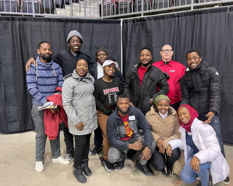 Kenyan students at the Kovalchick Convention and Athletic Complex