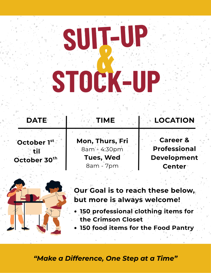 Poster for the Suit-up and Stock-up Drive