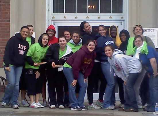 group of students standing together during Into the Streets