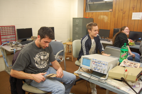 Student working in the classroom on a project 