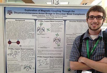 Charles Culbertson with his research poster