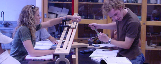 Students working in Physics lab