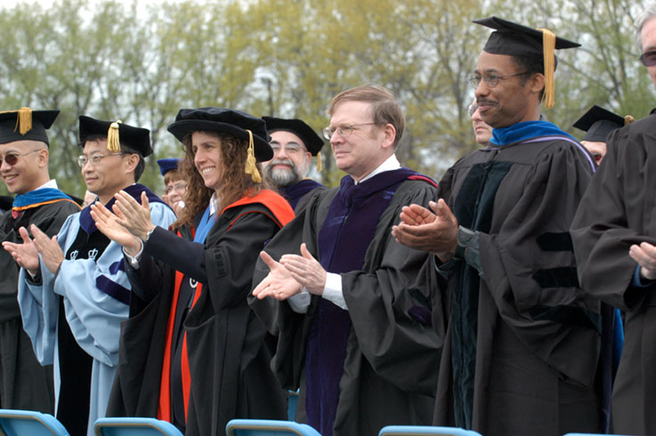 Faculty members at Commencement 