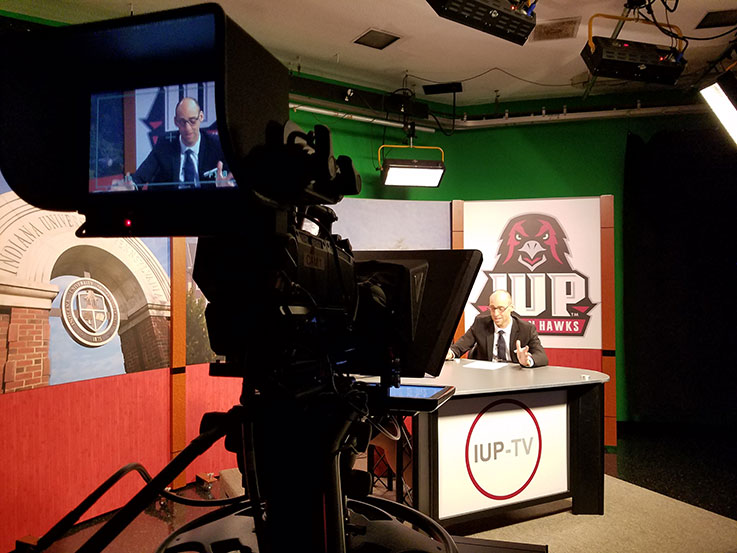 Behind the scenes of an IUP-TV broadast