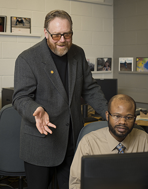 Jim Lenze and student