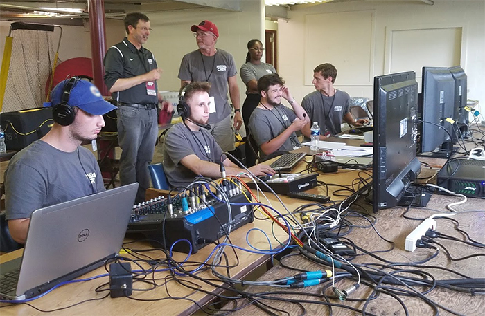 Chris Barber and the IUP-TV football crew