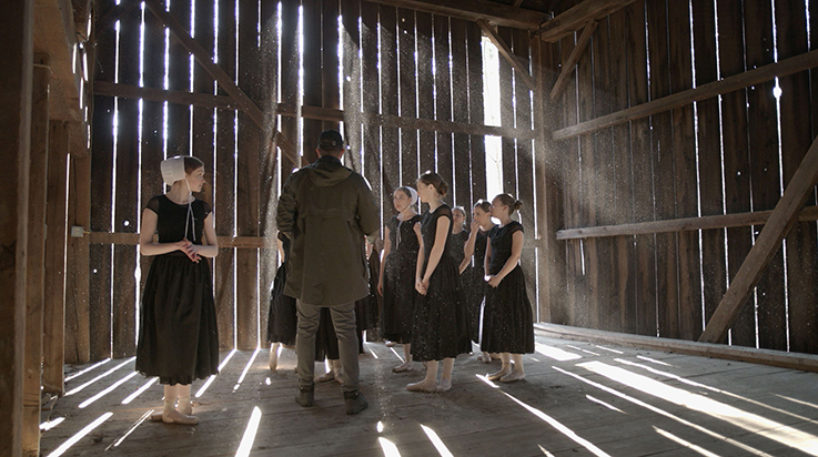 Jeremy Waltman directing dancers for  "Ordnung"