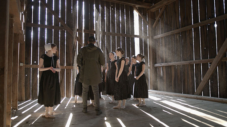 Jeremy Waltman directing dancers for  "Ordnung"