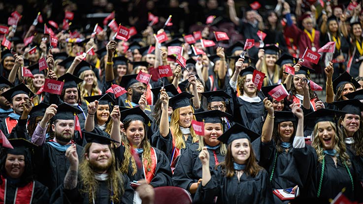 Students at IUP commencement