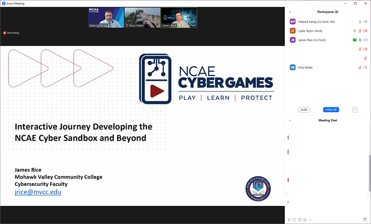 Presenter: James Rice, Lead Cybersecurity Instructor, Mohawk Valley CC | Topic: NCAE Cyber Sandbox