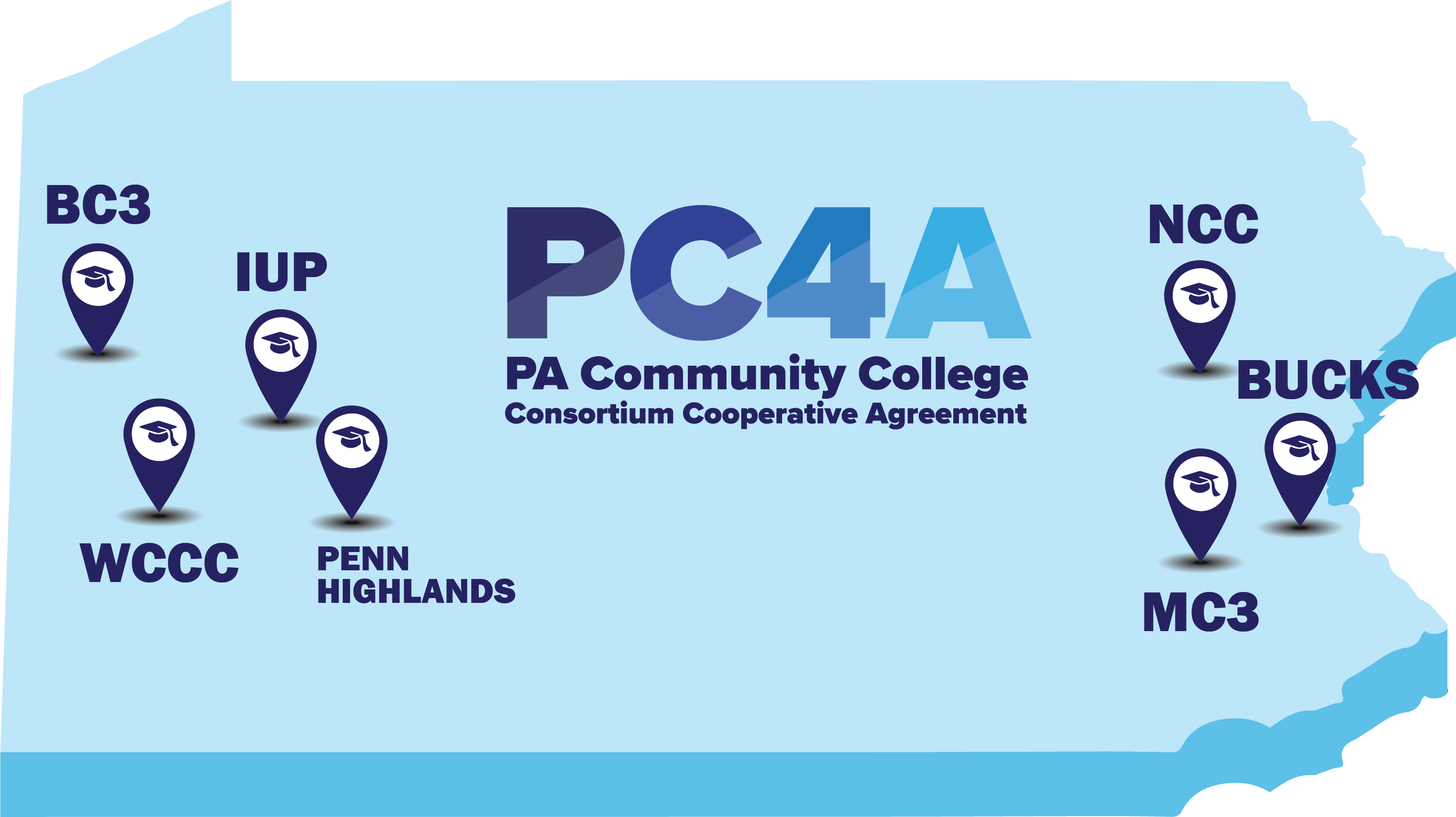 Map of all PC4A Partner Schools