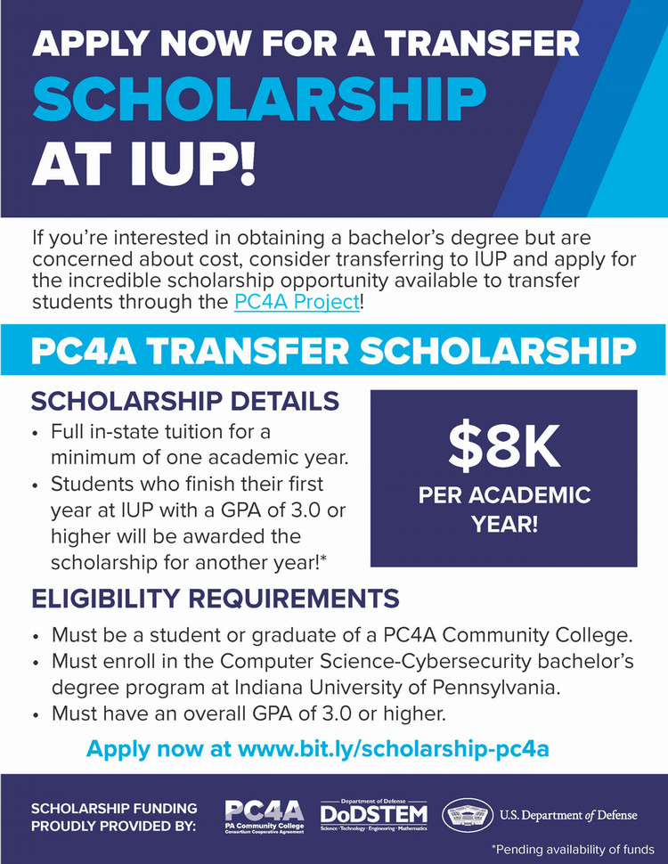 PC4A Transfer Scholarship Flyer
