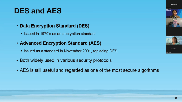 Screenshot of Dr. Wu's presentation on Cryptography