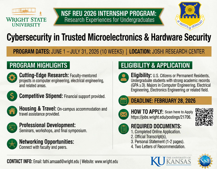 Flyer for the NSF REU Internship Program