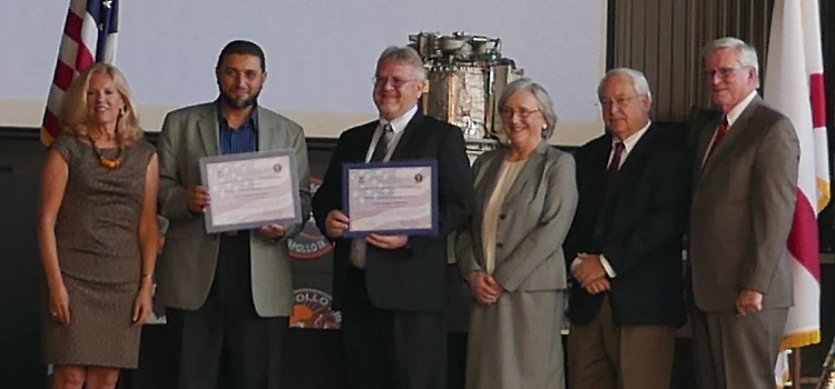 IUP Provost and Vice President for Academic Affairs Timothy Moerland, Dean of the College of Natural Sciences and Mathematics Deanne Snavely, and computer science faculty Waleed Faraq and David Smith were part of the ceremony honoring IUP as a Center for Academic Excellence in Cyber Defense.