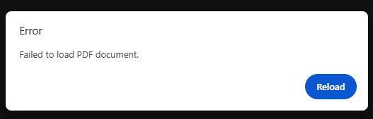 Error message that file is unable to load