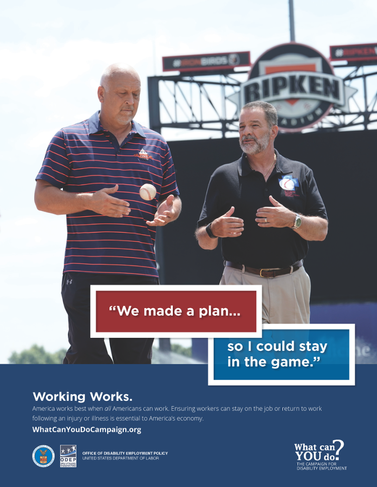 Cal Ripken Jr. and Richie Bancells on poster for What You Can Do Campaign