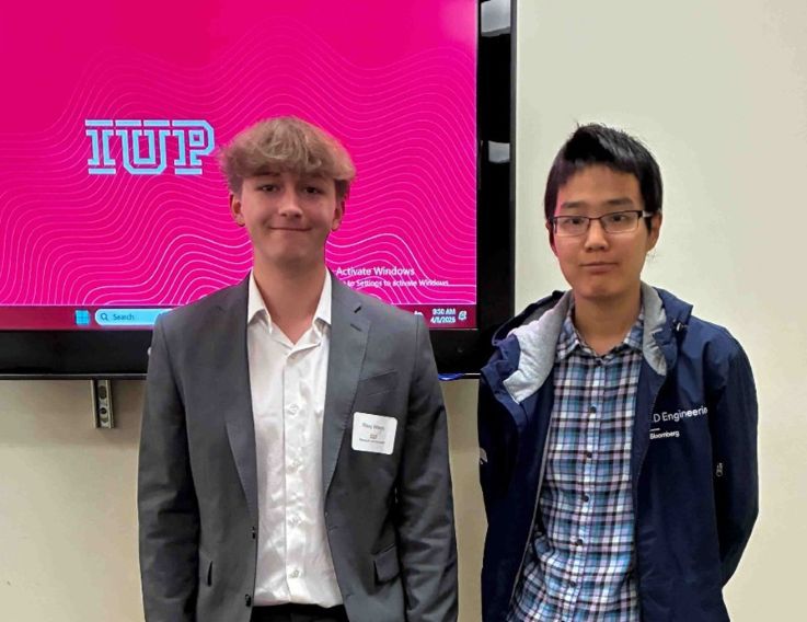 Riley Wilson with IUP faculty judge Yiqin Chen