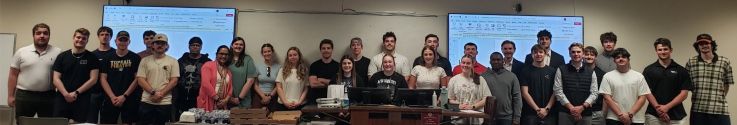 IUP students and faculty attending the guest lecture presented by Elam Gates ’19