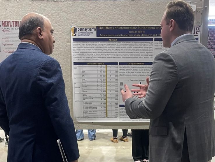 Eberly College of Business Dean Prashanth Bharadwaj with Jackson White