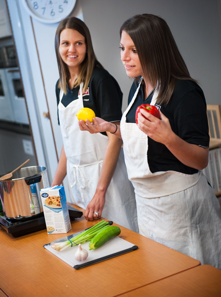Dietetic interns offer nutrition education in community and clinical settings using food demonstrations and other teaching methods.